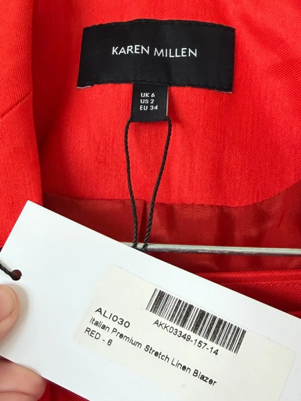 NWT Karen Millen Italian Premium Stretch Linen Blazer and Trousers - Picture 6 of 11